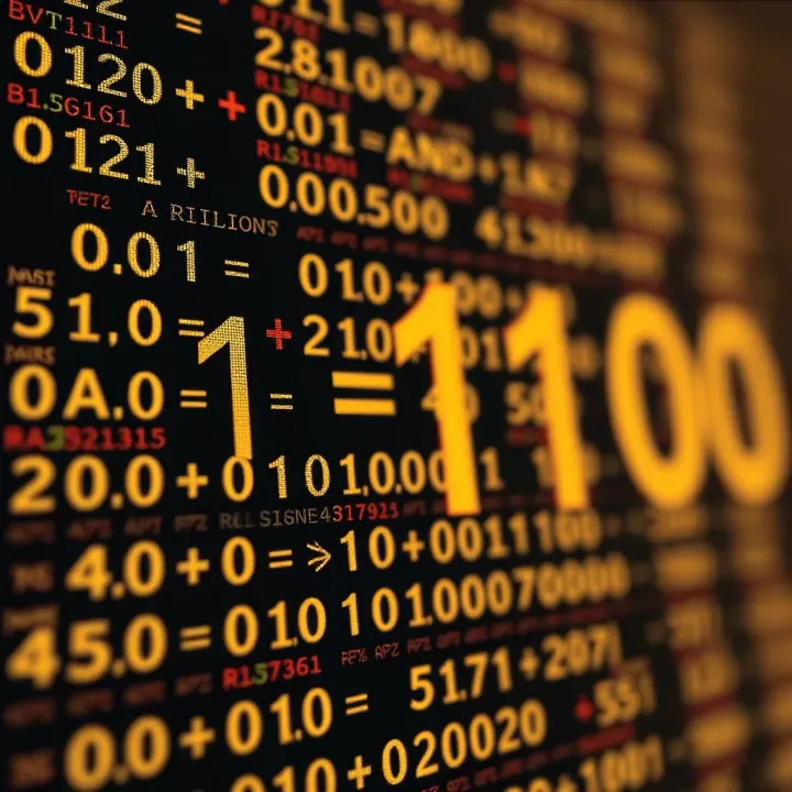 Visualization of decimal to binary conversion highlighting division and remainder method