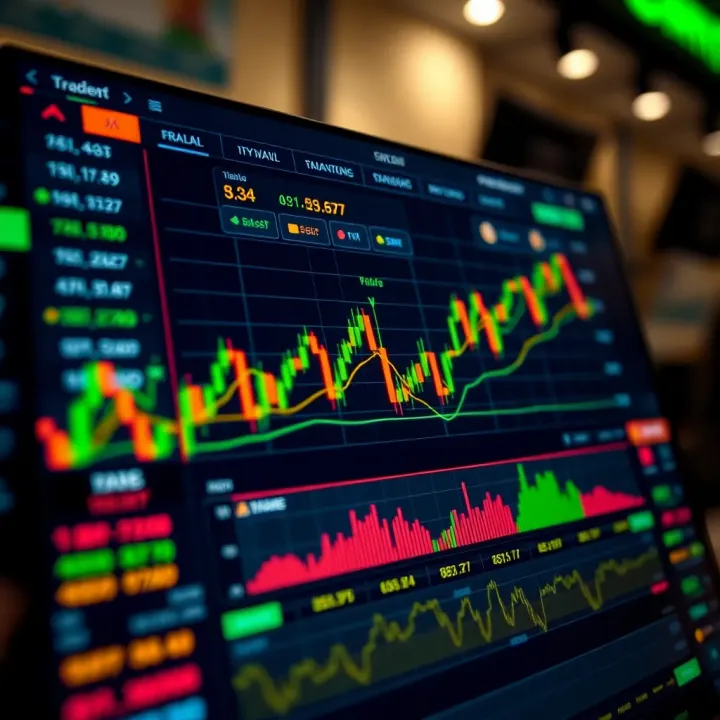 User interface of a cryptocurrency trading platform showing real-time market data and trading options