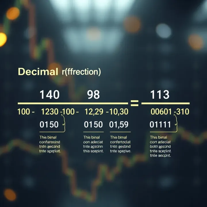 Diagram showing binary representation of a decimal fraction with detailed explanation of each binary digit
