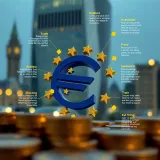 Illustration of factors influencing the euro exchange rate including trade, investment, and economic policies