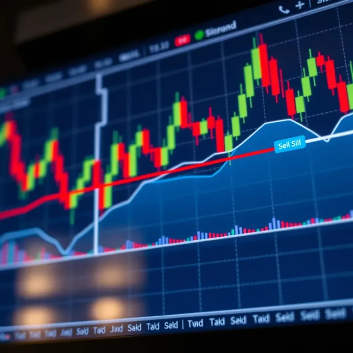 Currency Pair Price Movements with Trading Signals Graph showing currency pair price movements with highlighted buy and sell signals