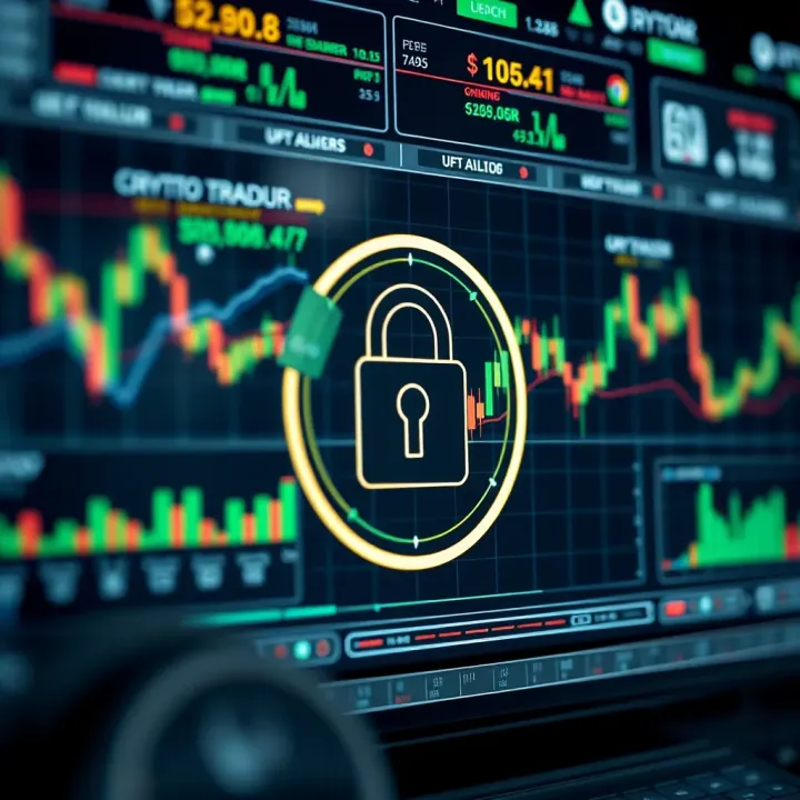 Secure digital interface representing crypto exchange security and compliance features