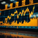 Graph showing fluctuating gold prices on an international market