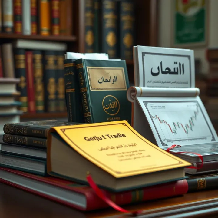 Collection of Urdu forex trading books arranged neatly with a focus on learning materials